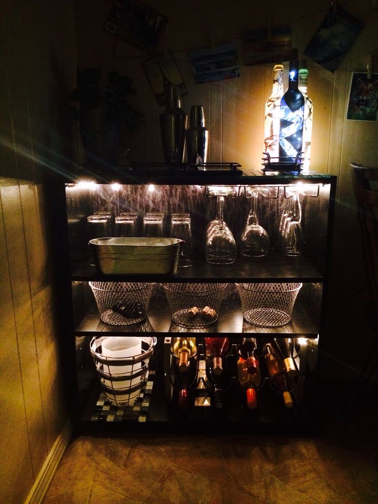 Lighted DIY Wine Bar with DIY wine bottle lamps Diy in