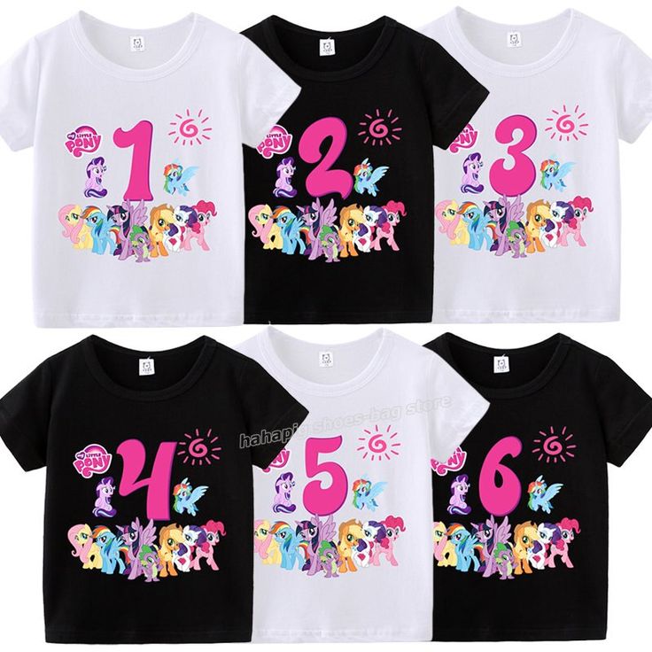 0.99 81 de DESCUENTO Ropa de cumpleanos de My Little Pony para nina Camiseta de algodon con numero de bebe Twilight Sparkle Rainbow Dash camisetas de dibujos animados para nino Tops de verano