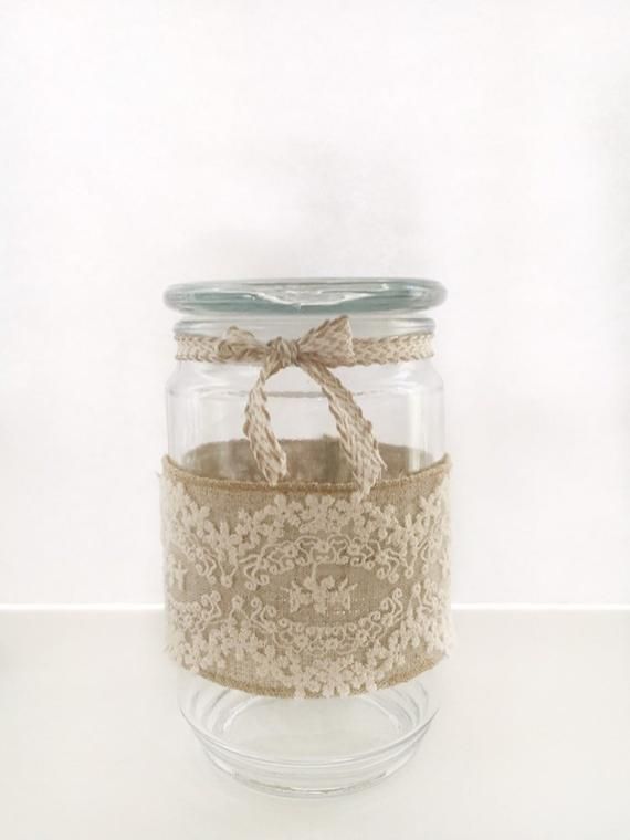 Shabby Chic Gl Jar Cottage Container Storage Shabby Chic Gl Jar Cottage