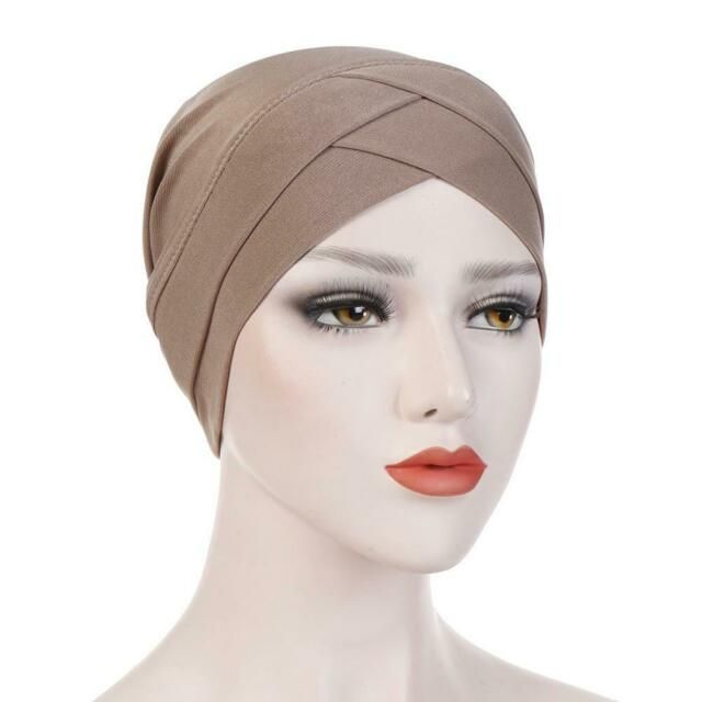 Damen Muslimisch Stretch Turban Hut Chemo Haar Loss Kopf Schal Wrap Hijab Kappe Damen Muslimisch Stretch Turban Hut Chemo Haar Loss Kopf Schal Wrap Hijab Kappe