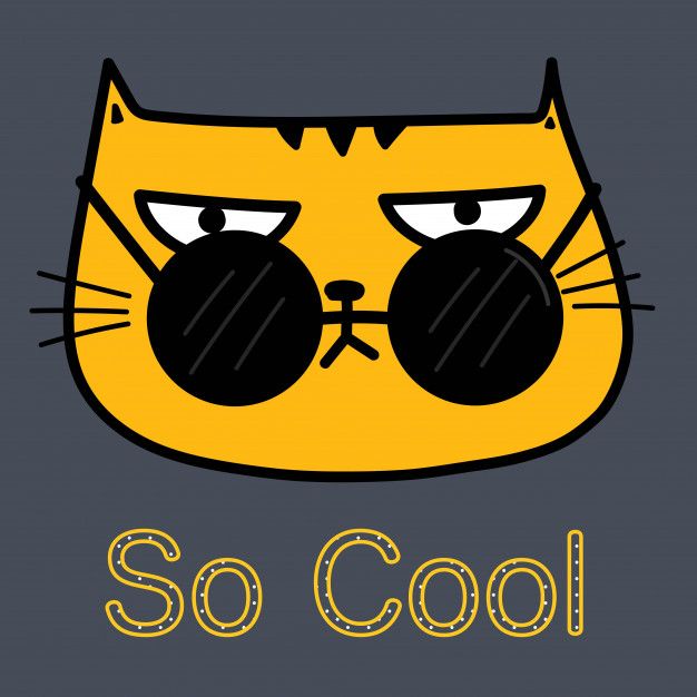 Cool Cat With Sunglasses Cool Cats Cat Sunglasses Vector Illustration