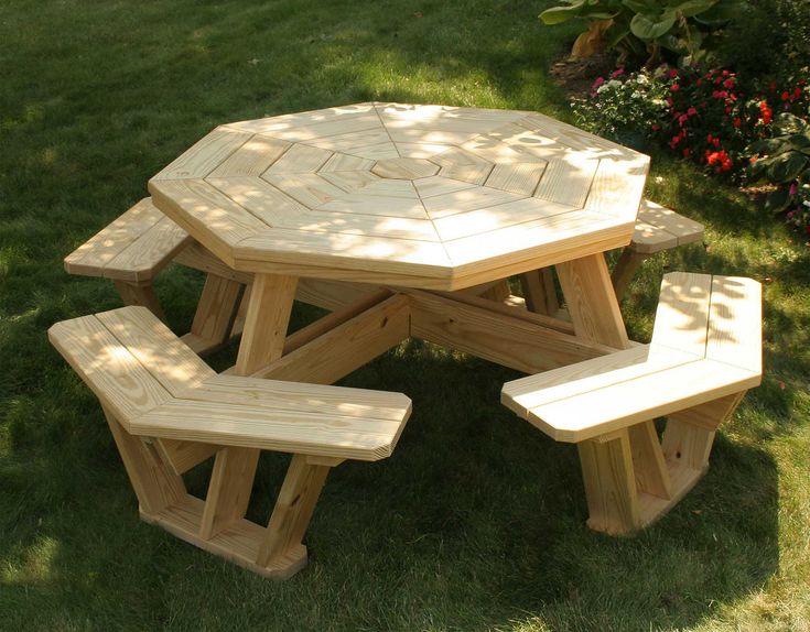 Mesas De Picnic Octagonales Table Octagon Round Picnic Table Octagon, Round Wood Picnic Table Plans