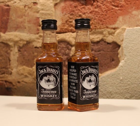 The 25 Best Alcohol Wedding Favors Ideas On Pinterest Miniature Liquor Bottles For Favors Mini Bottle Labels Wedding Thank You Bride Groom Photo