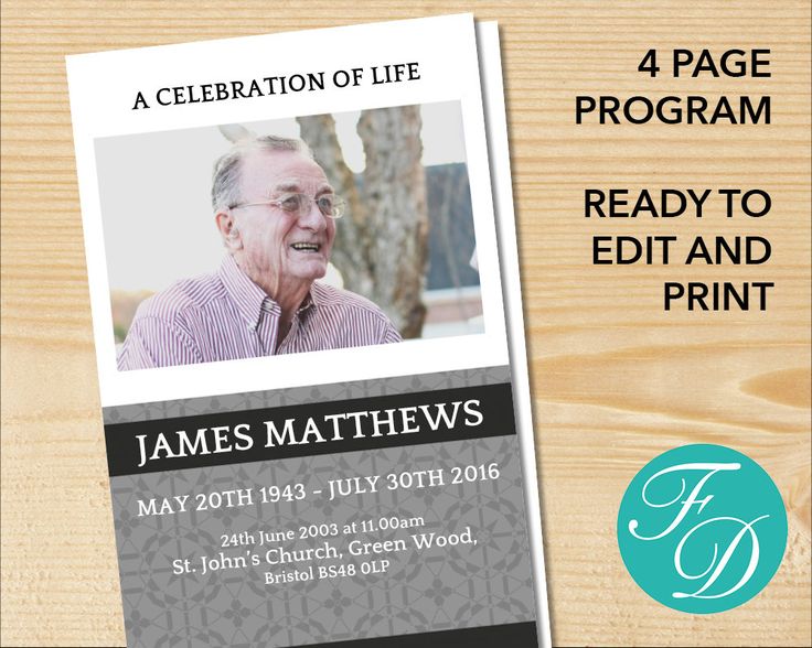 237 best Funeral Programs for Men Obituary Templates \ Prayer - celebration of life templates 237 best Funeral Programs for Men Obituary Templates \ Prayer - celebration of life templates