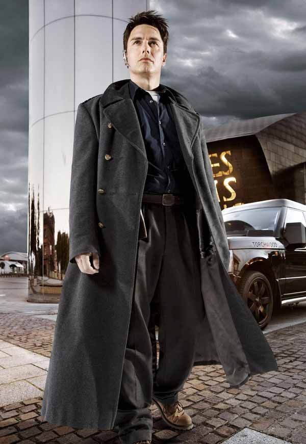Captain Jack Harkness Grey Woolen Fabric Trench Pea Coat