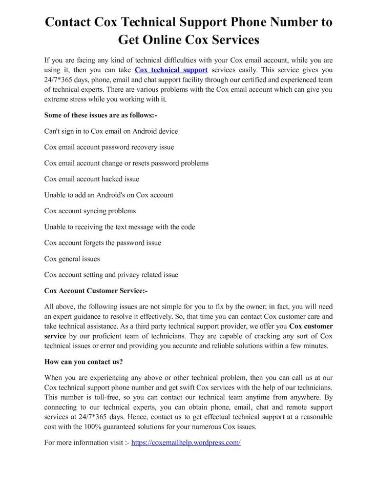 call cox technical support