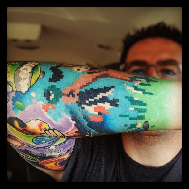 awesome 8 bit colored sleeve 8 bit tattoos pinterest awesome 8 bit colored sleeve 8 bit tattoos pinterest