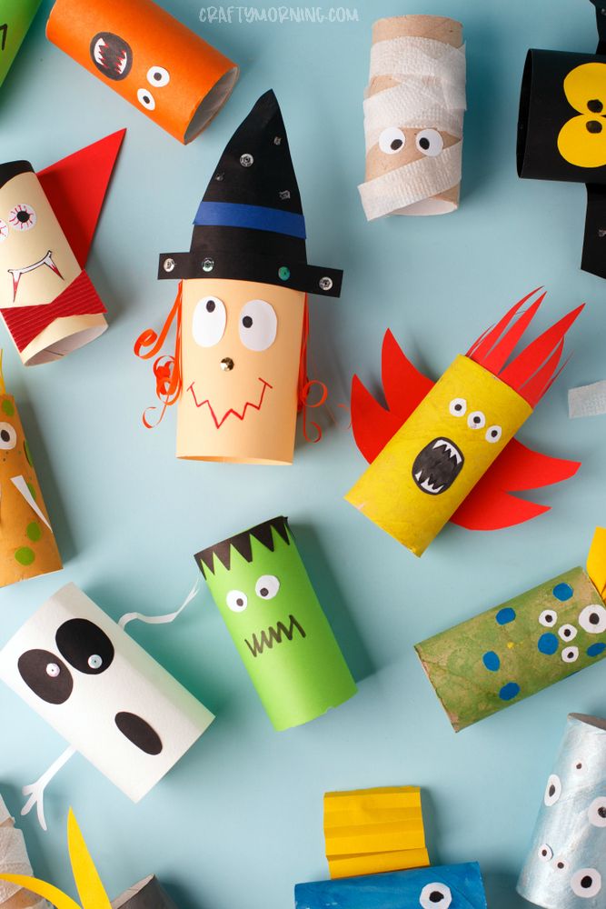 Toilet Paper Roll Halloween Characters - Halloween crafts for kids to make. Kids...