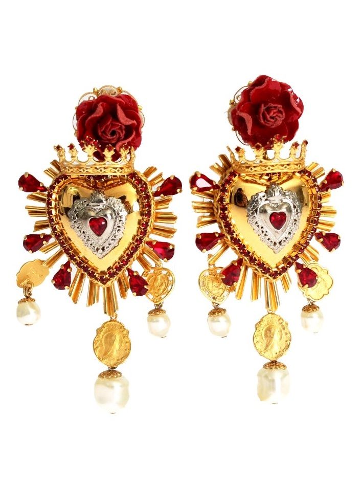 dolce gabbana heart queen runway red roses crown heart dangling dolce gabbana heart queen runway red roses crown heart dangling