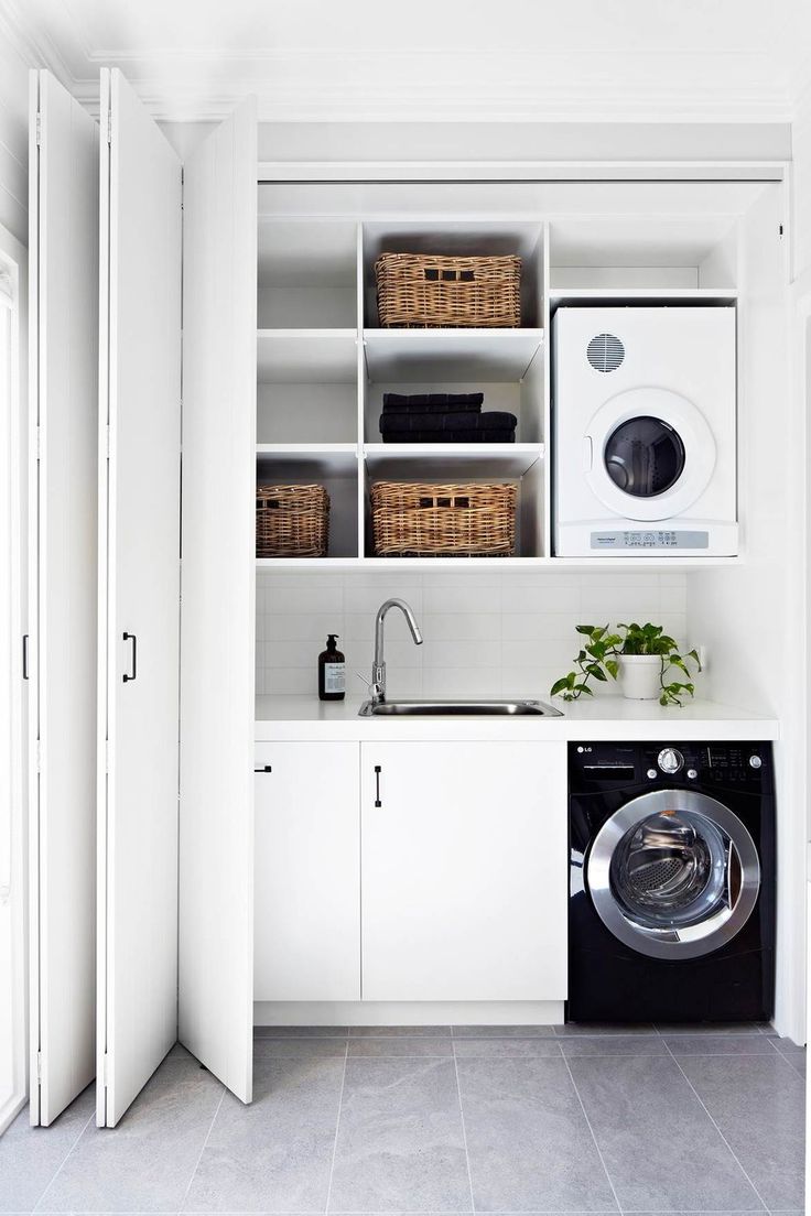 Retractable Cabinet Doors Laundry Design Laundry Room Design Laundry Room Decor