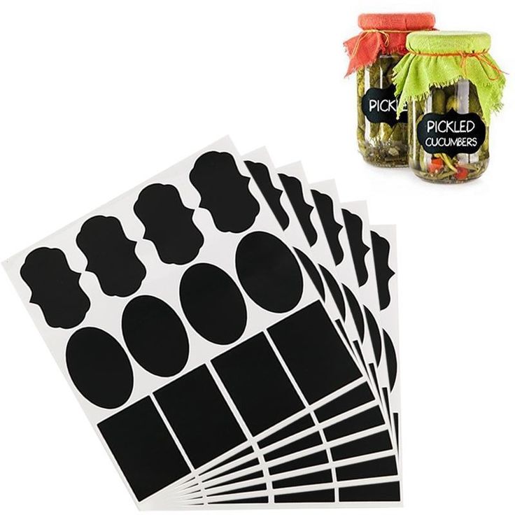 36Pcs Glass Labels Stickers Home Kitchen Jars Blackboard Stickers Waterproof Chalkboard Labels ...