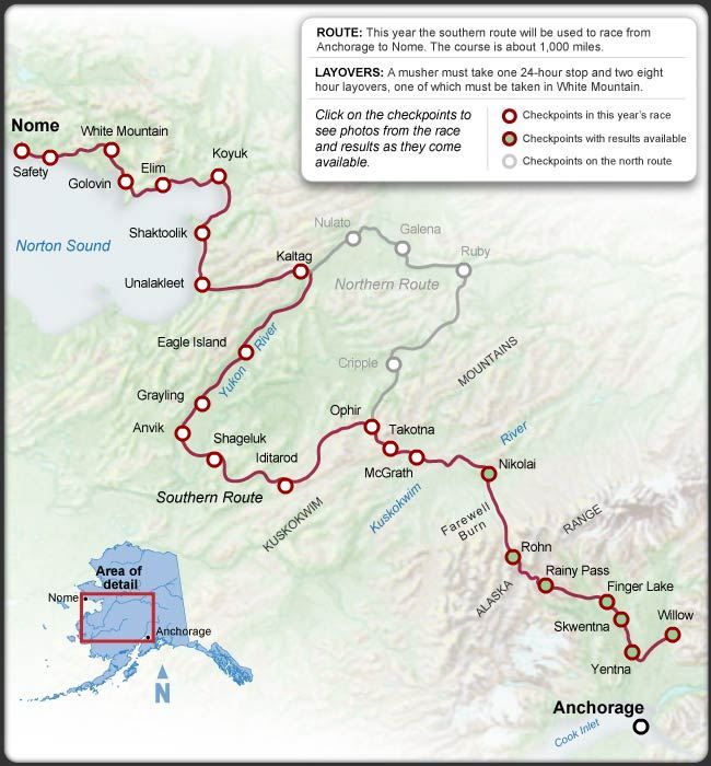 route of the iditarod trail Iditarod, Route, Musher