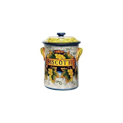 Italian Style Ceramic Biscotti Hand Painted Jar From China Italian Style Ceramic Biscotti Hand Painted Jar From China