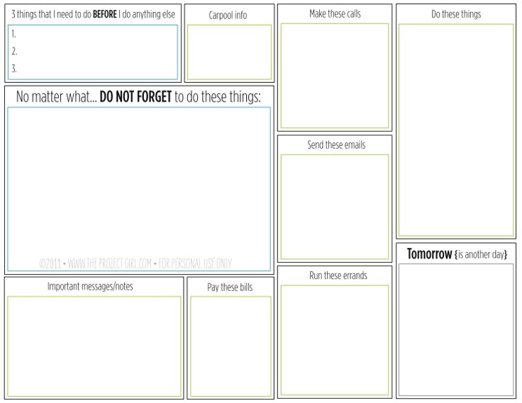 weekly project planner