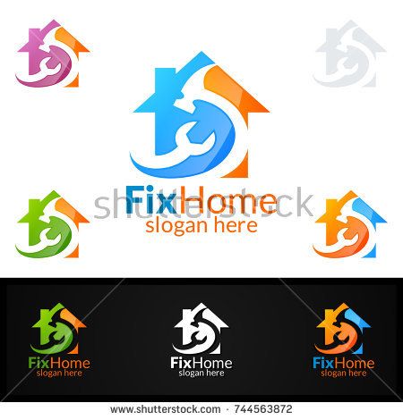Real estate Logo, Fix Home Vector Logo Design suitable for architecture, handyma...