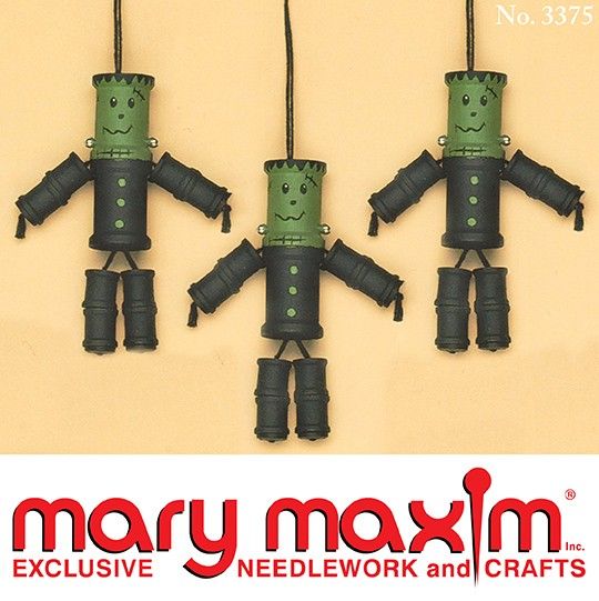 make these frankenstein decorations for halloween or to hang on your halloween tree use empty