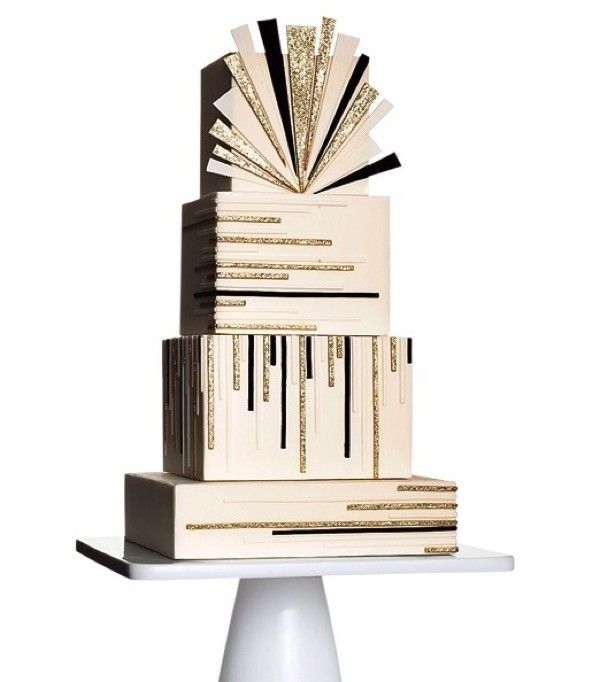 Gold Art Deco Wedding Cake Gold Art Deco Wedding Cake