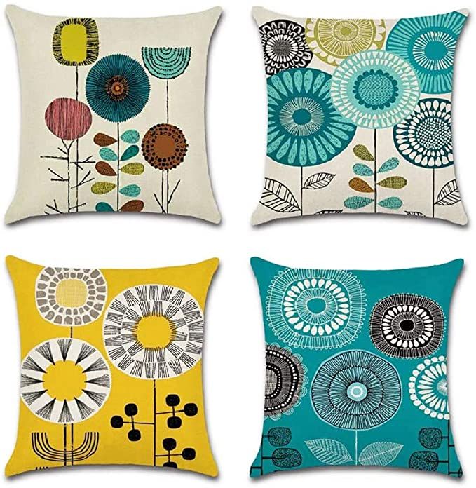 18X18inch Decorative Throw Square Linen Pillowcase Abstract Grey and Blue Painting Bedroom Room Sofa Home Decor Linen Cushion Cover Set of 2 for Car Bed 18X18inch Decorative Throw Square Linen Pillowcase Abstract Grey and Blue Painting Bedroom Room Sofa Home Decor Linen Cushion Cover Set of 2 for Car Bed