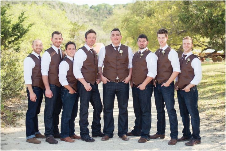 Rustic Groomsmen Attire With Jeans Boots And Vests Found On Rustic Groomsmen Attire With Jeans Boots And Vests Found On Twotimesphotography Wedding Photo Posses Pinterest