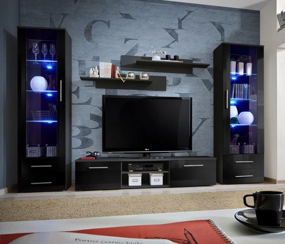 Modern wall units | wall units | living room wall units | contemporary wall units | wall units for tv | tv cabinets | oak wall unit