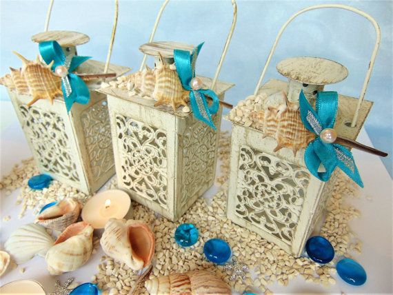 Set Of 10 Sea Shells Lanterns Lace Lantern Mini Lantern Wedding Centerpiece Set Of 10 Sea Shells Lanterns Lace Lantern Mini Lantern Wedding Centerpiece