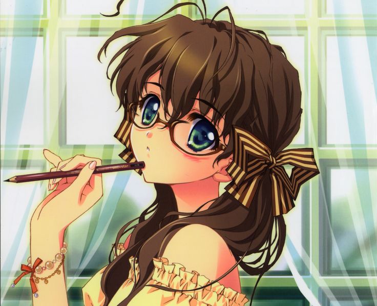 Anime girl with blue pigtails