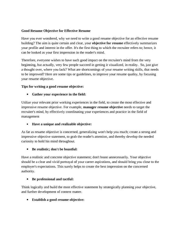 sample effective resume