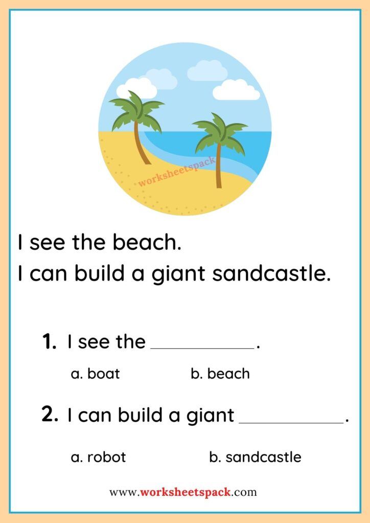 Summer Reading Comprehension Worksheets | Passage About Summer