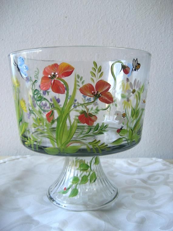 Hand painted Cylinder Vase with Colorado Wildflowers