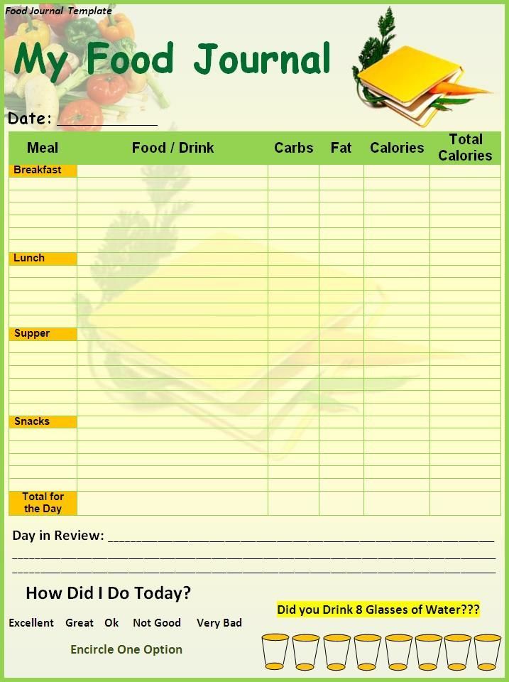 health journal template