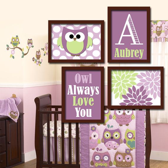 Owl Theme Monogram Child Name Purple Green Choose Any By Trmdesign Owl Theme Monogram Child Name Purple Green Choose Any By Trmdesign 35 00 Trm Design Pinterest Nursery Baby And