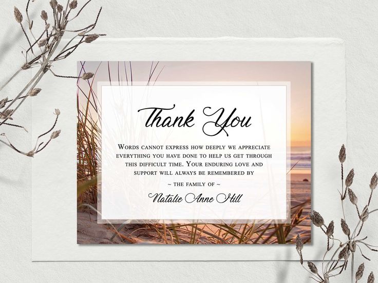 Funeral Thank You Cards Printable Funeral Thank You Notes Etsy