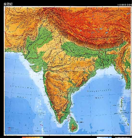 printable physical map of india unlabelled south asia physical maps of india pakistan