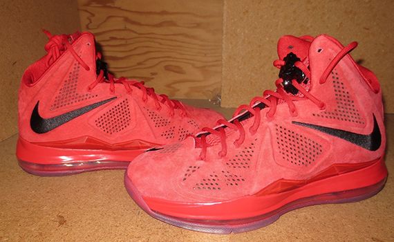 Hot Online Nike LeBron 10s EXT Red Suede Black Red 607078 600