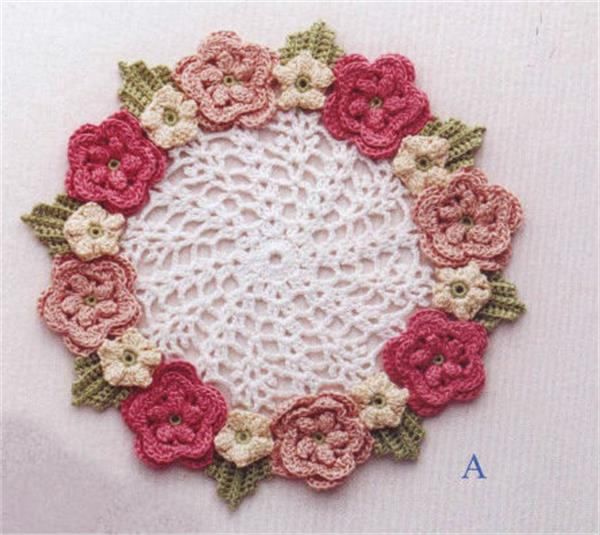 VINTAGE Rose Wreath Doily//CROCHET PATTERN INSTRUCTIONS
