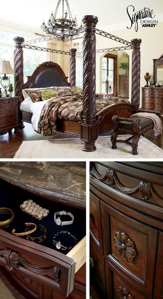 Queen Bedroom Furniture North Shore Poster Bed Ashley