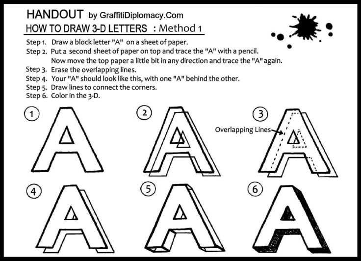 how to draw in 3d block letters