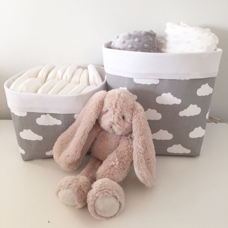 114 Best Clouds Nursery Images On Pinterest Clouds Pair Of Fabric Storage Baskets Ny Nursery Decor Diaper Baby Shower Gift Grey White Black Blue