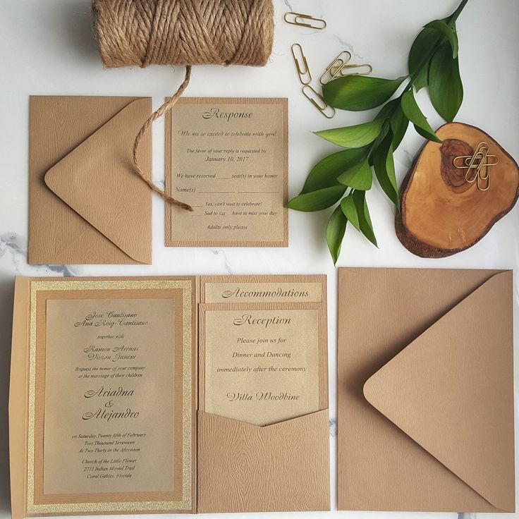Rustic Wedding Invitations Gold Invites Pocket Fold Wood Insert Cards Glitter Rustic Wedding Invitations Gold Invites Pocket Fold Wood Insert Cards Glitter
