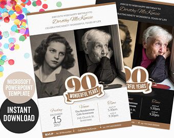 90th birthday invitation powerpoint template for a create it powerpoint birthday invitation template
