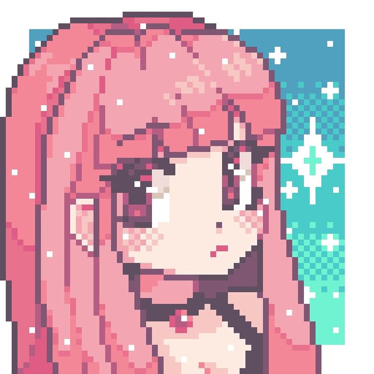 Pixel art anime girl