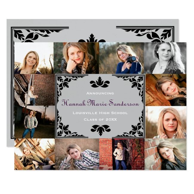 12 Photos Graduation Collage 6x8 Grad Announcement Ad