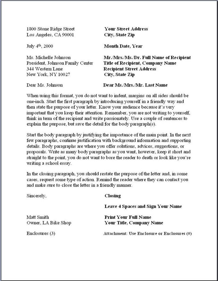 business letter format how to write a professional