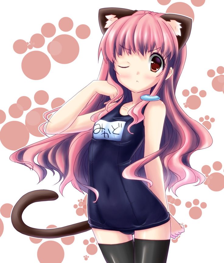 Cute anime kitty girl