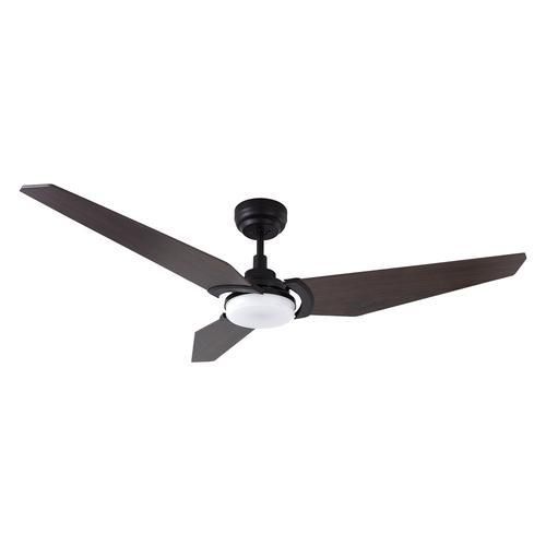 Trailblazer 52 In Wi Fi Smart Ceiling Fan W Remote Control Led Light Alexa Google Home Compatible Black Dark Wooden Pattern 3 Blade Dimmable Lights Ceiling Fan Dimmable Led Lights, Alexa Controlled Ceiling Fan