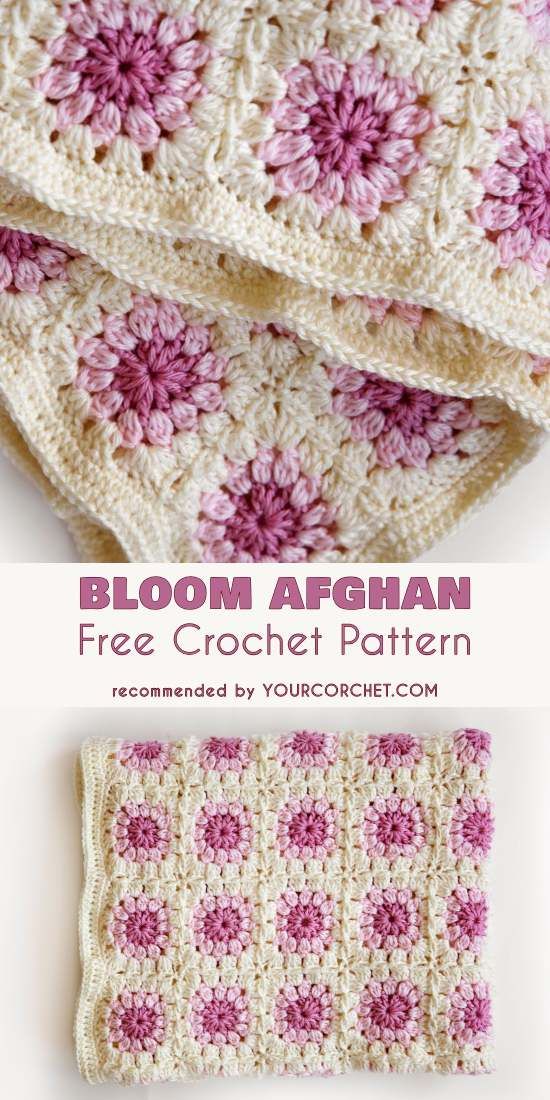 Bloom Afghan Free Crochet Pattern #freecrochetpatterns #crochetblanket #babyblan… Bloom Afghan Free Crochet Pattern #freecrochetpatterns #crochetblanket #babyblan…