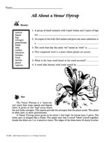 all about a venus flytrap printable 2nd 6th grade teachervisioncom