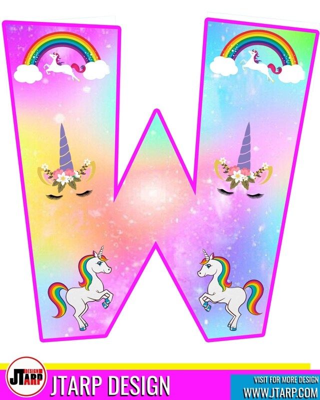 unicorn party printables free alphabet letters and number