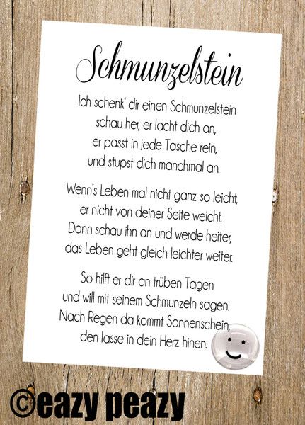 Glückssteine - ★ SCHMUNZELstein ★ Postkarte mit Glasnugget - ein Designerst...