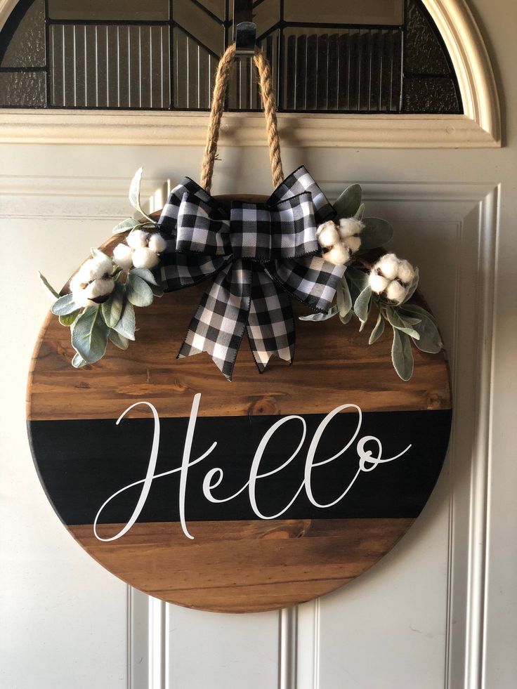 Round Door Hanger Decor Sign Hello Signs Diy Wooden Decorations - Diy Door Hangers Round Door Hanger Decor Sign Hello Signs Diy Wooden Decorations - Diy Door Hangers